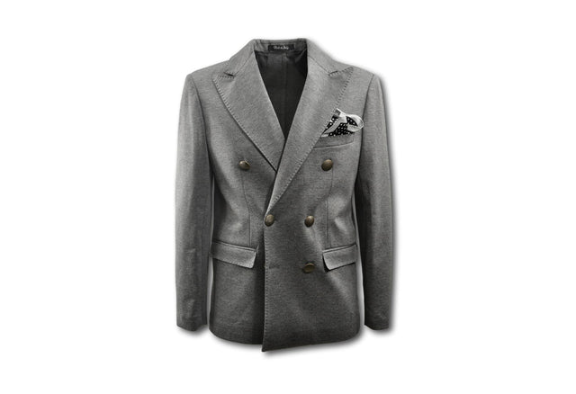 Giacca Blazer doppiopetto in lana stretch